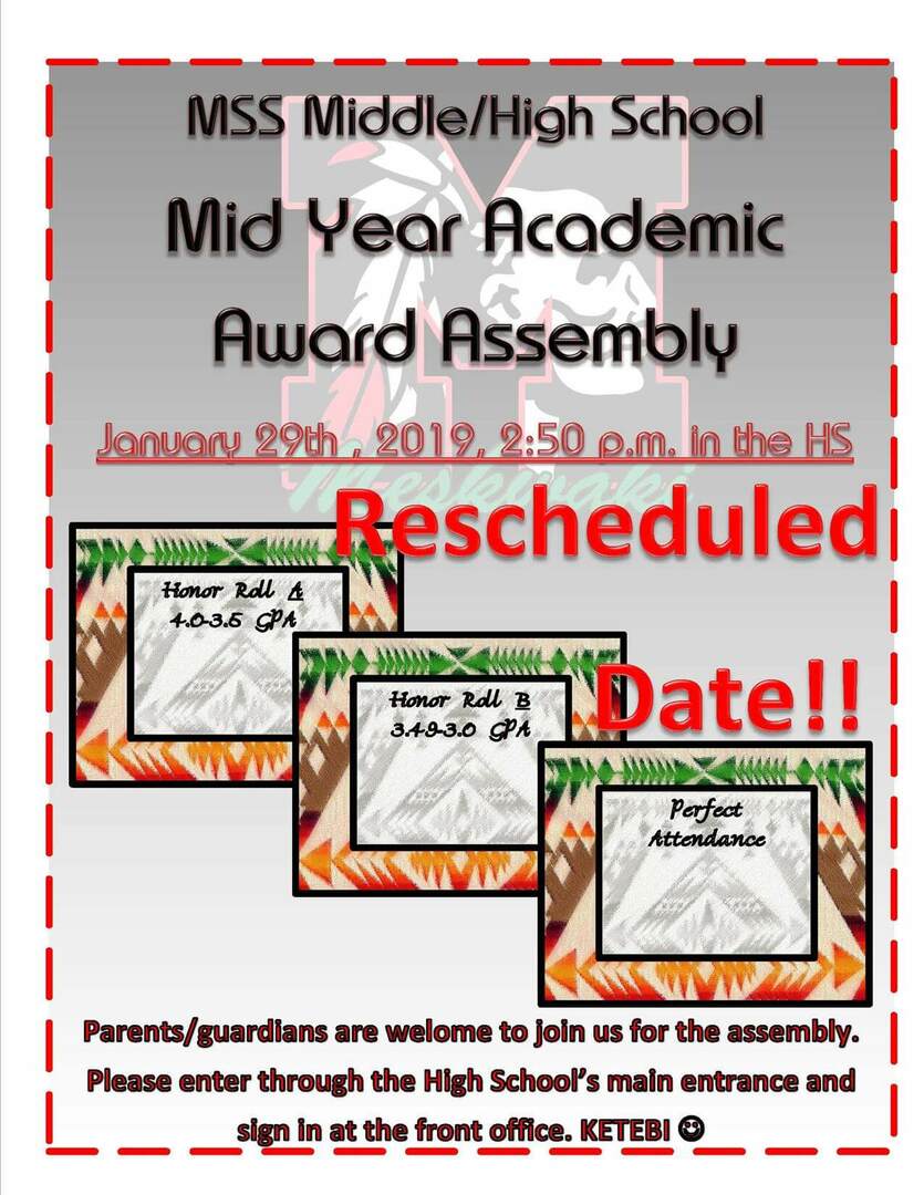 RESCHEDULED: MSS Academic Award Assembly