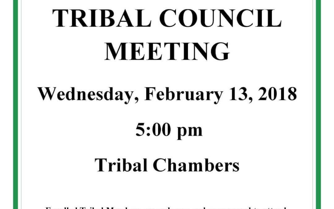 Tribal Council Meeting Scheduled