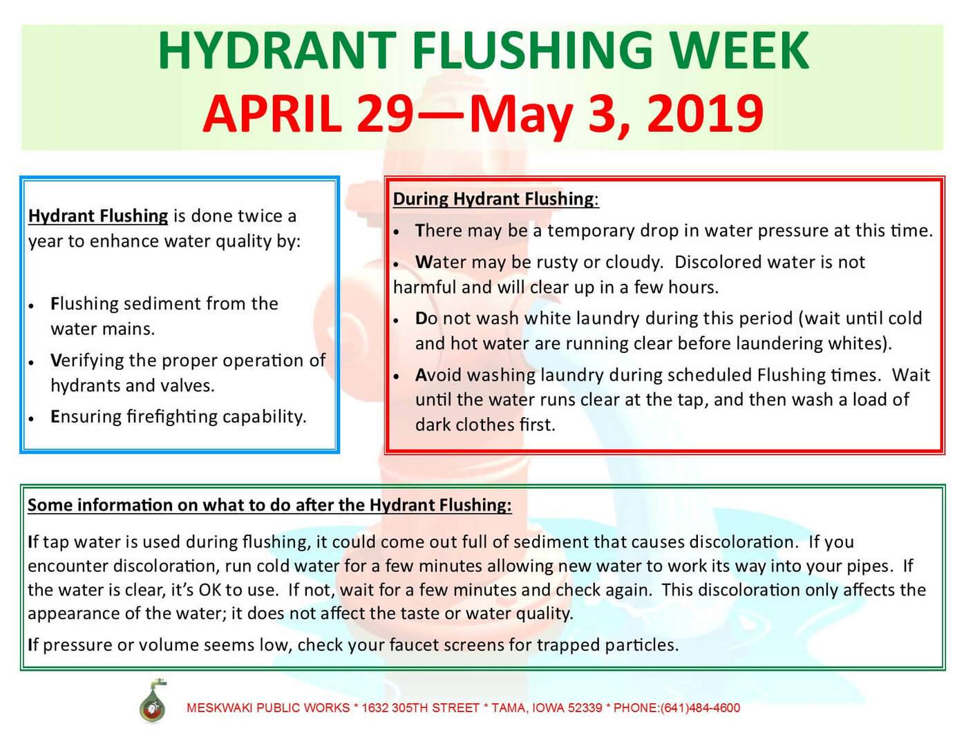 Hydrant Flushing Week Scheduled
