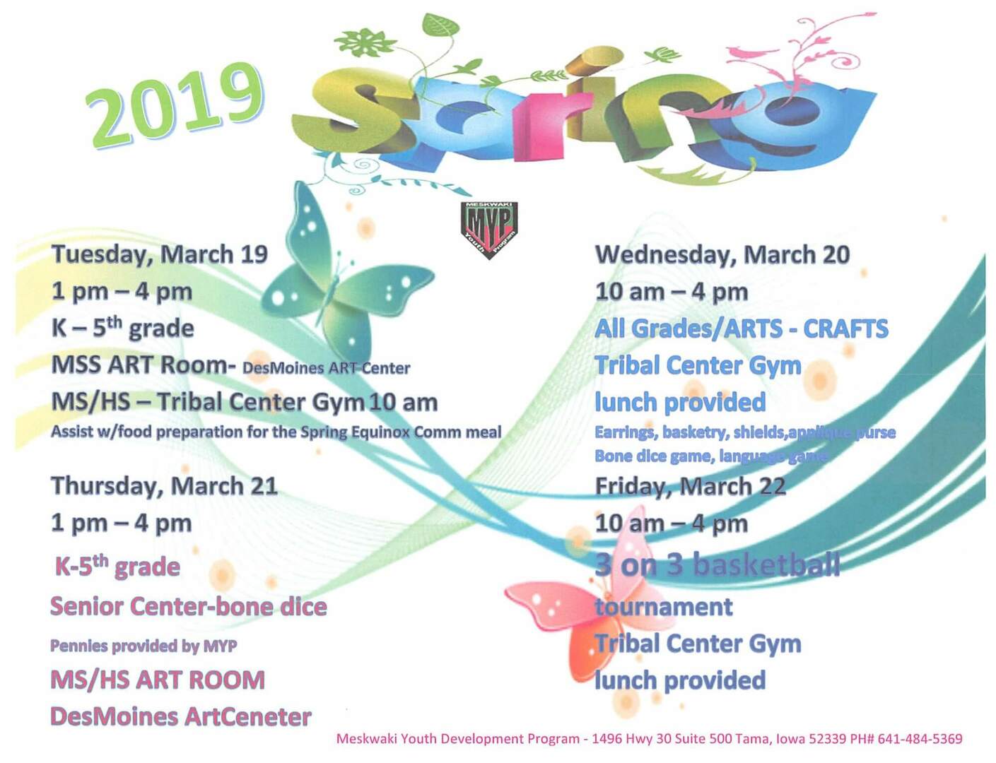 2019 Meskwaki Youth Spring Break Activities