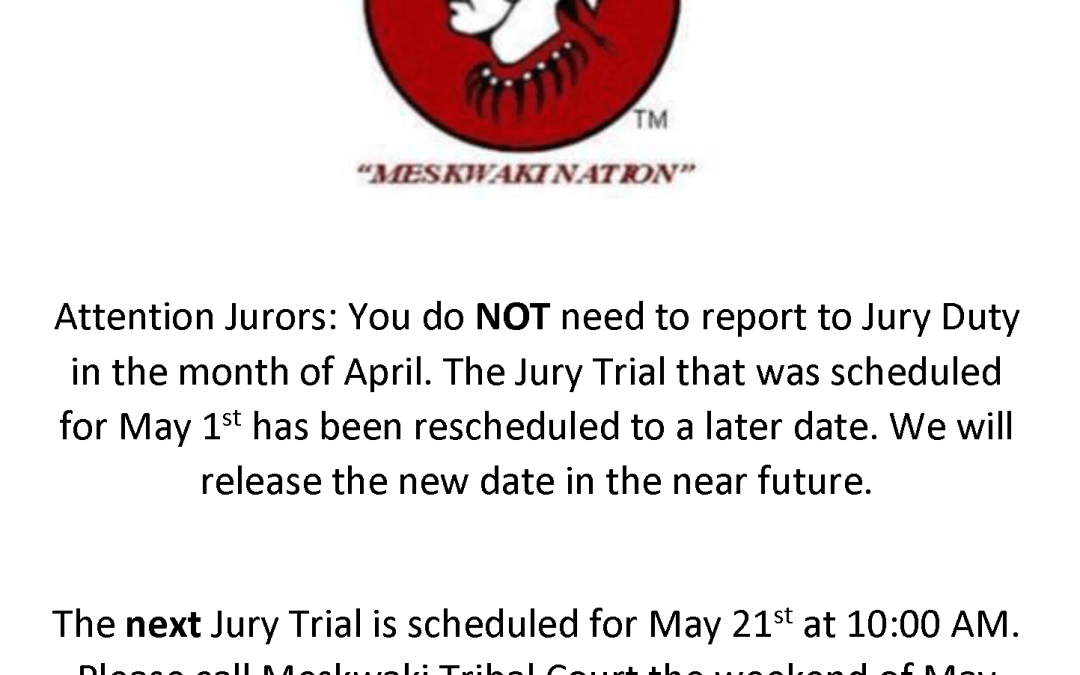 Tribal Court: Jury Duty Announcement