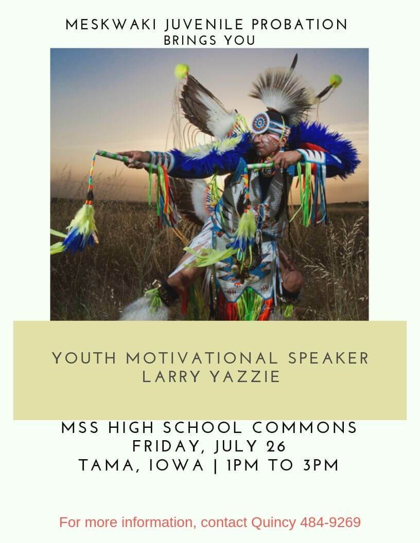Updated Location: Youth Motivational Speaker Larry Yazzie