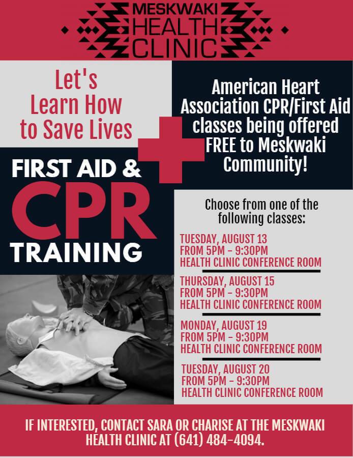 American Heart Association CPR/First Aid classes to be offered