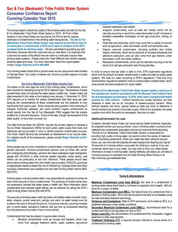 Water Quality Confidence Report