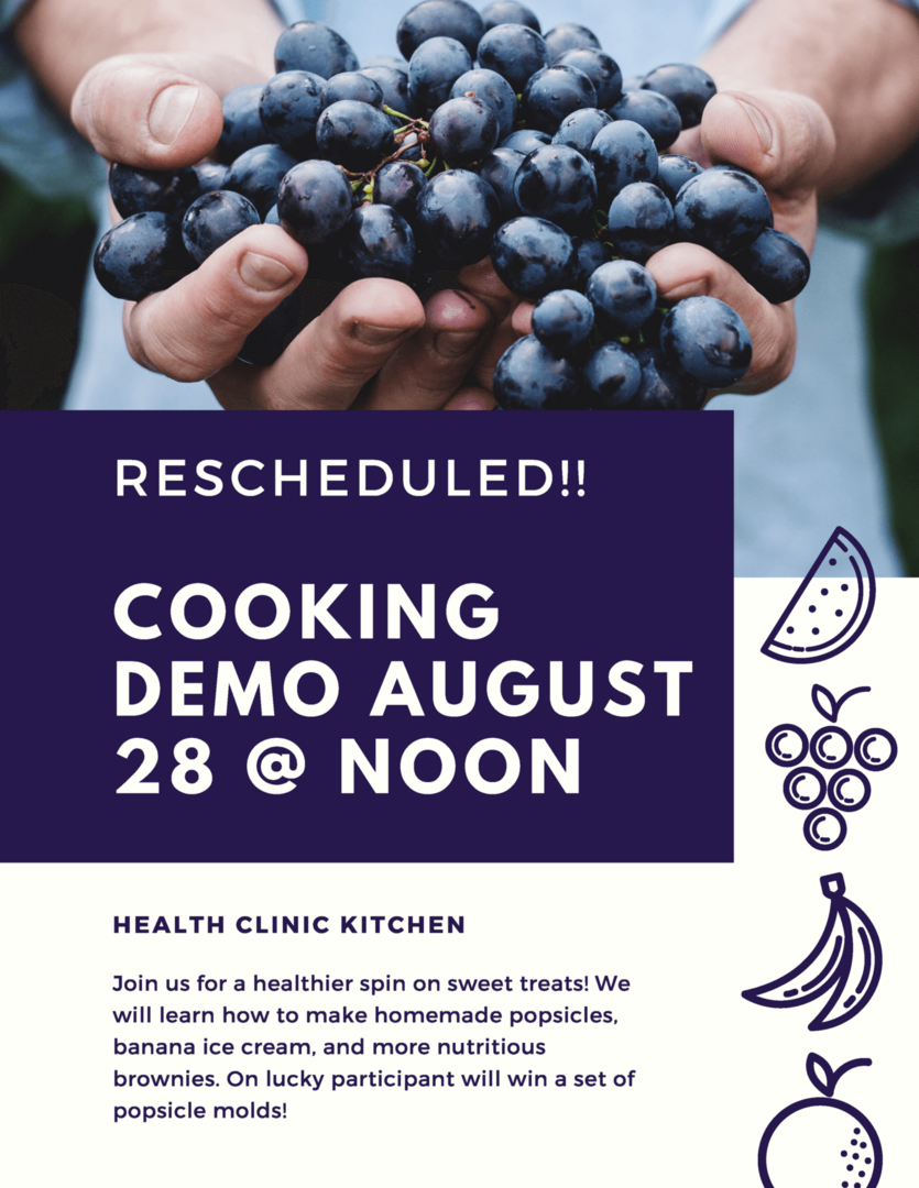 Cooking Demo to be held Wednesday