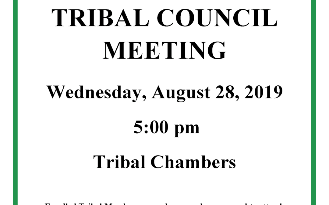 Tribal Council Meeting August 28th