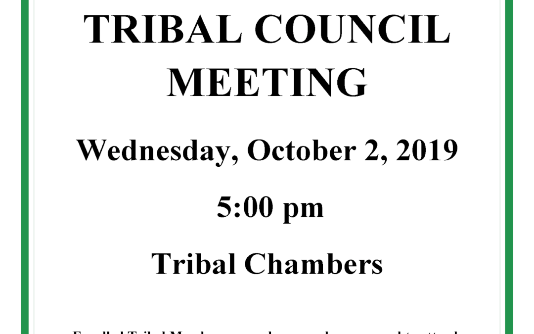 Tribal Council Meeting Oct. 2nd