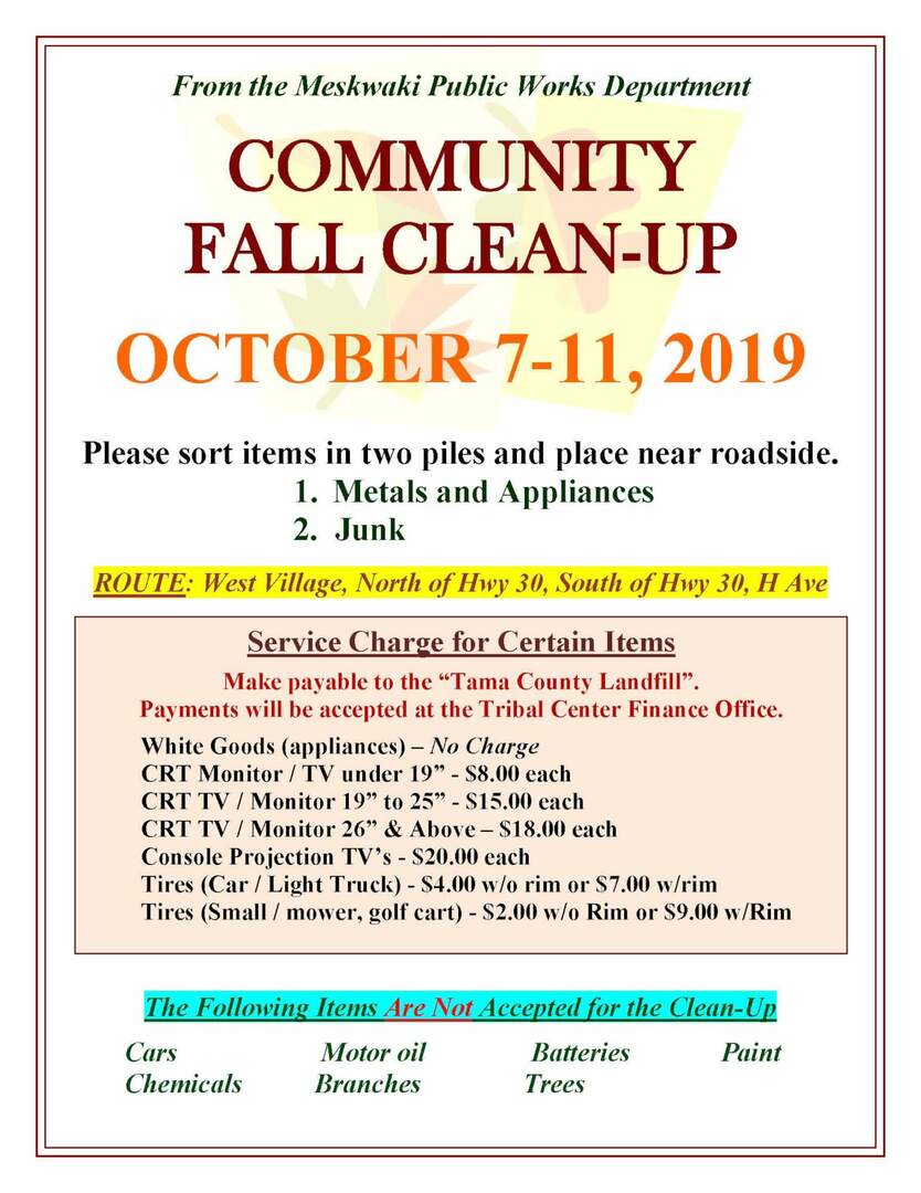 Community Fall Clean-Up THIS WEEK!