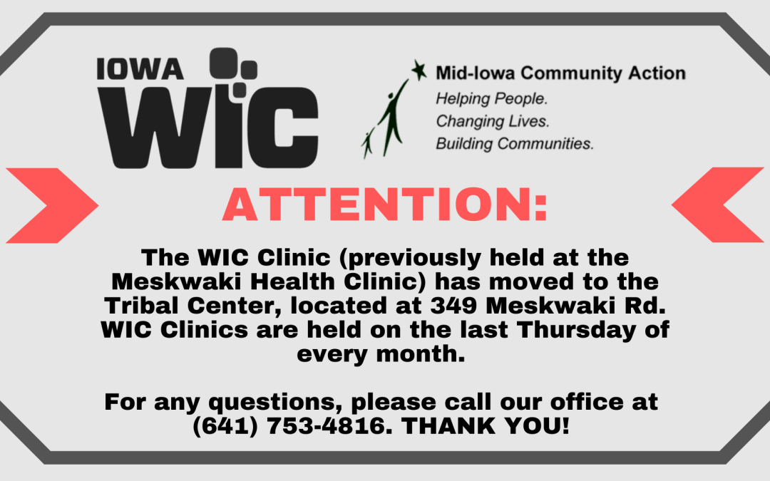 WIC Clinic Now At Tribal Center