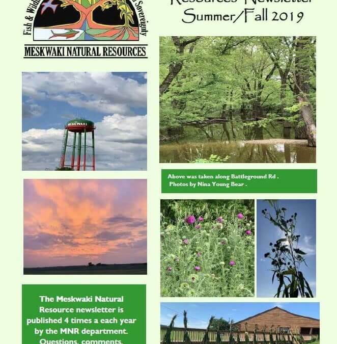 2019 Summer/Fall Meskwaki Natural Resources Newsletter