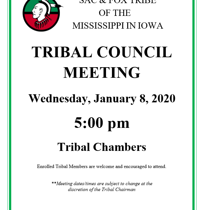 Tribal Council Meeting Jan. 8th