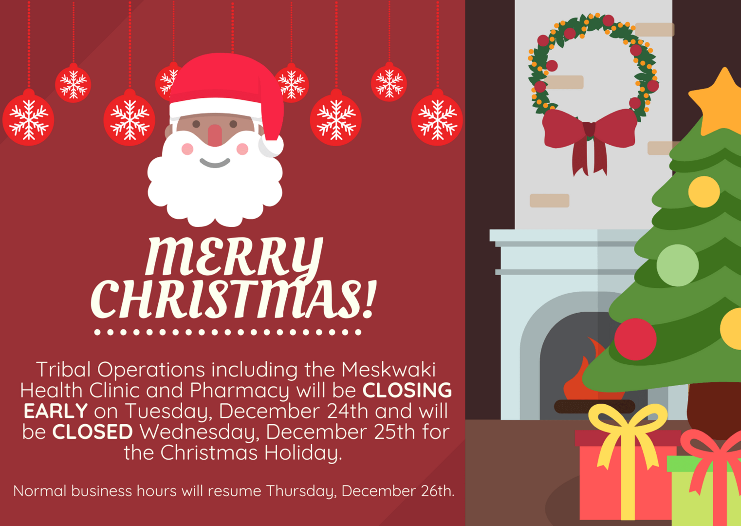 Tribal Operations Holiday Closure