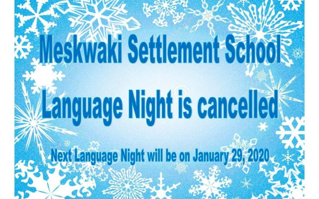 MSS Language Night Canceled
