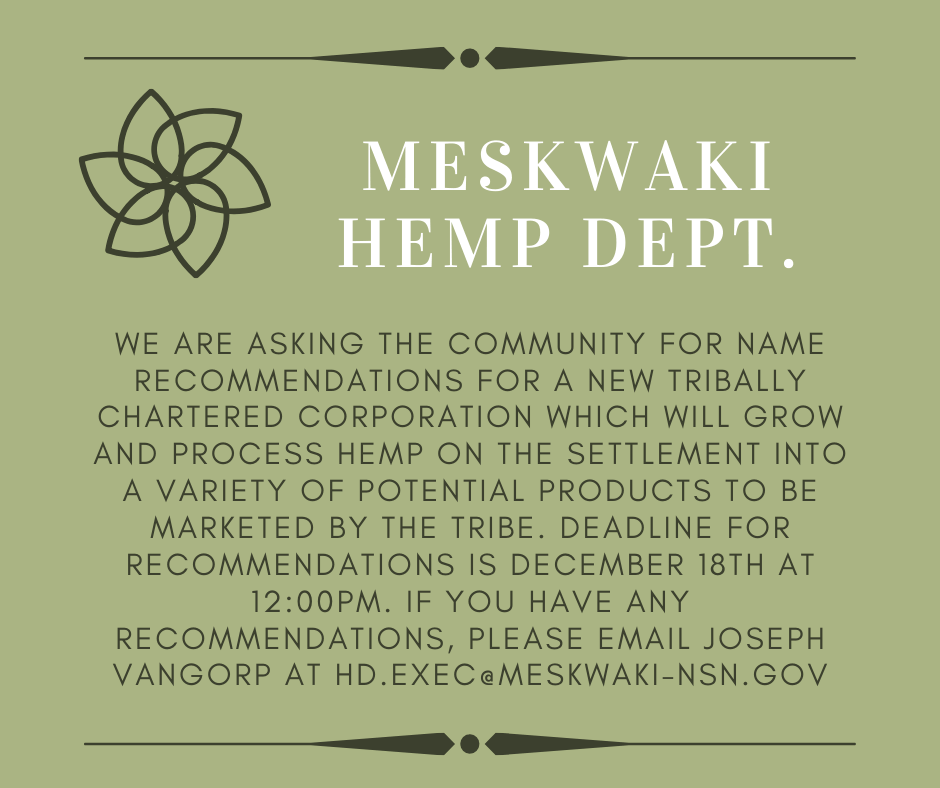 Hemp Dept. Name Change