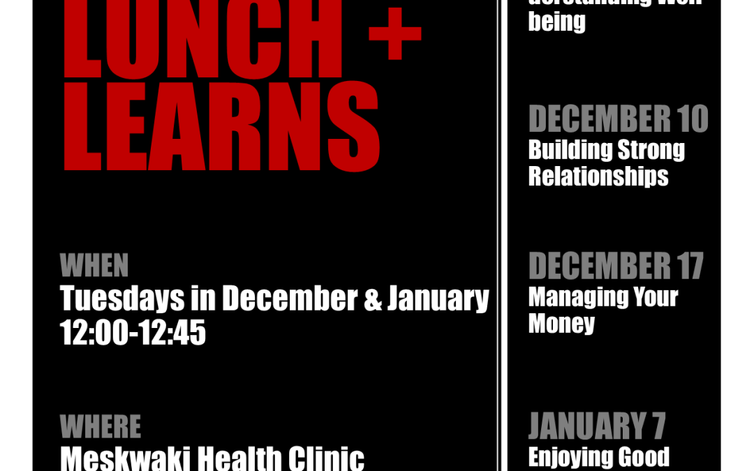 FREE Wellbeing Lunch and Learns Today at Noon