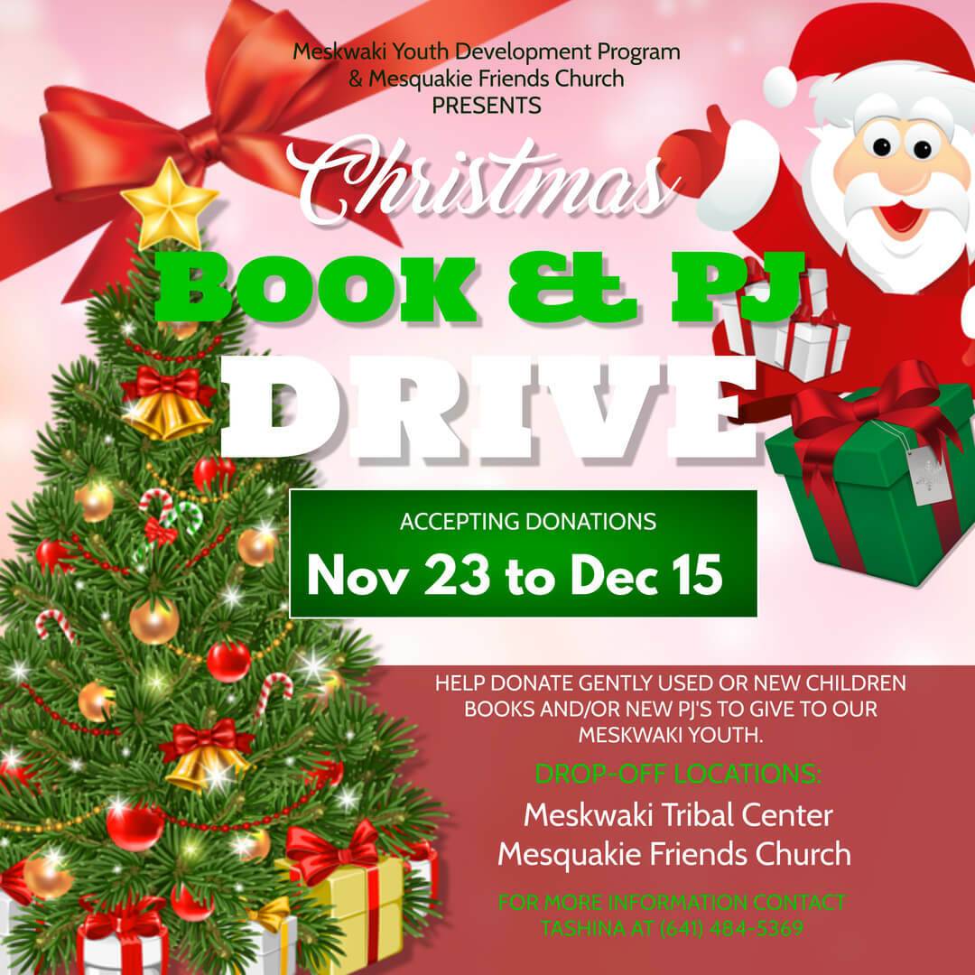 Flyer for the Christmas Book and PJ Drive