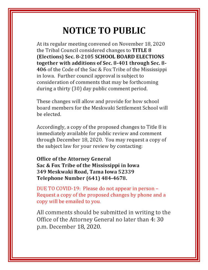Changes Considered to Title 8 School Board Elections