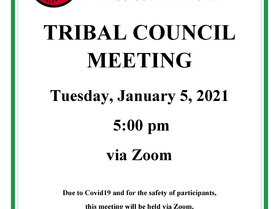 Tribal Council Meeting Jan. 5, 2021