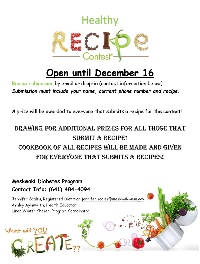 Flyer for the Healthy Recipe Contest