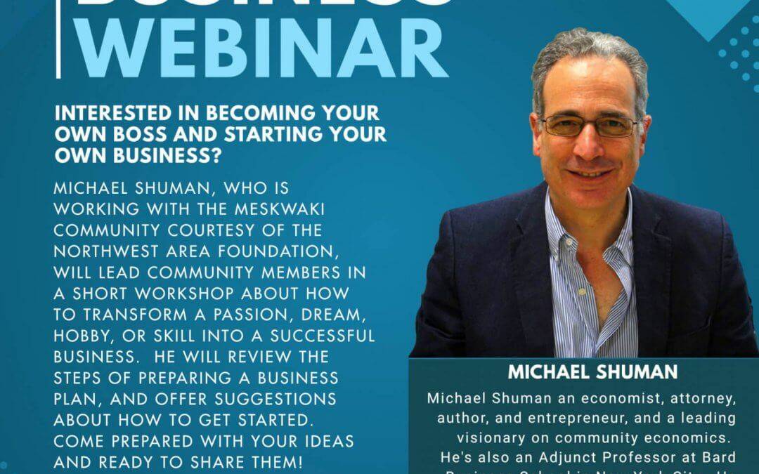 “How to Start Your Own Business” Webinar with Michael Shuman