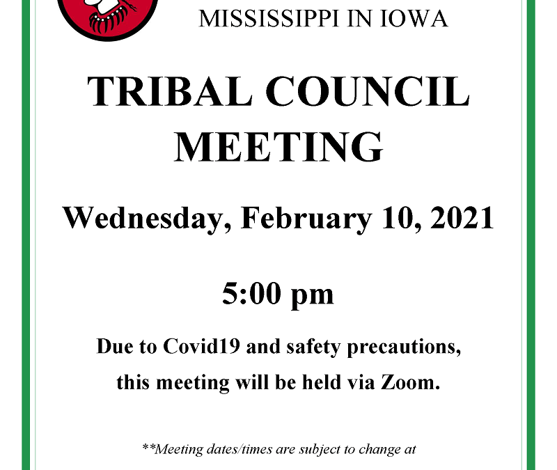 Tribal Council Meeting Scheduled