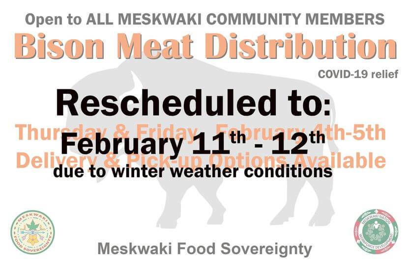 Bison Meat Distribution Rescheduled