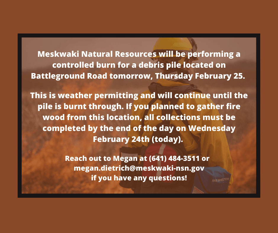 MNR to Conduct Controlled Burn at Battleground Road Debris Pile