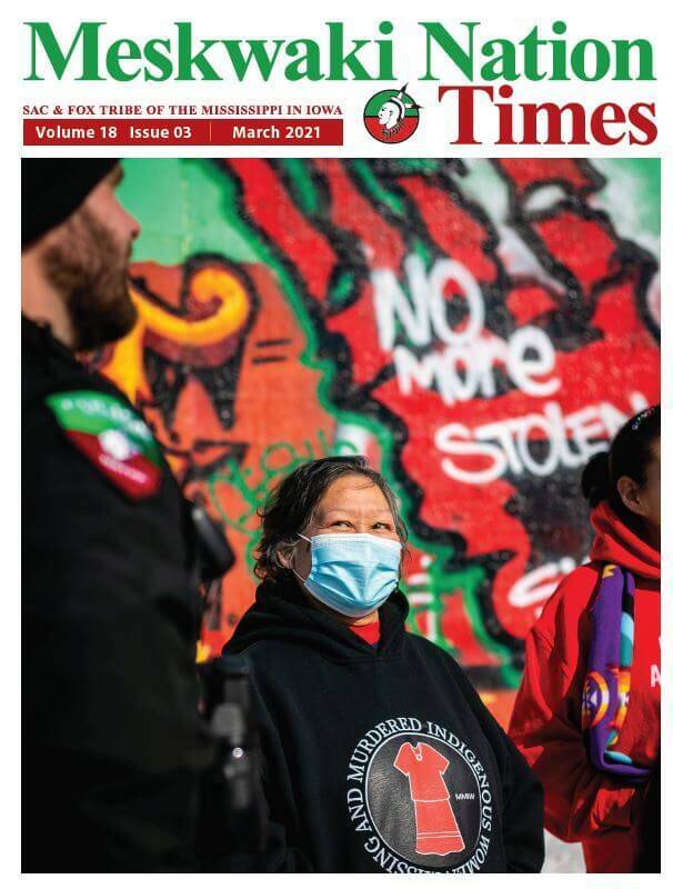 Cover of the March 2021 Meskwaki Nation Times