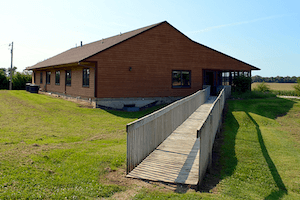 Bridge leading to farm structure