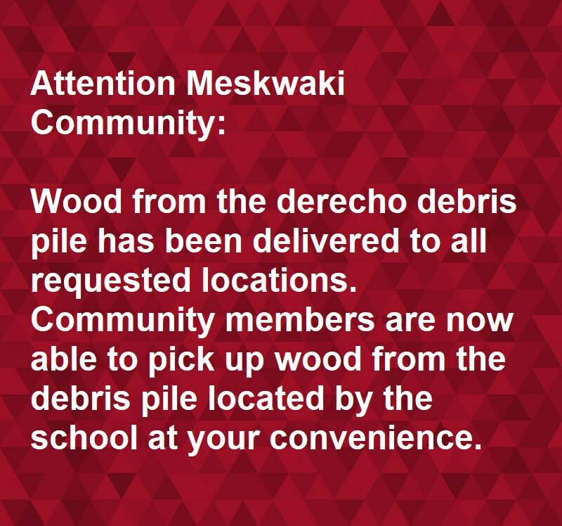 Notification of wood being able to be picked up