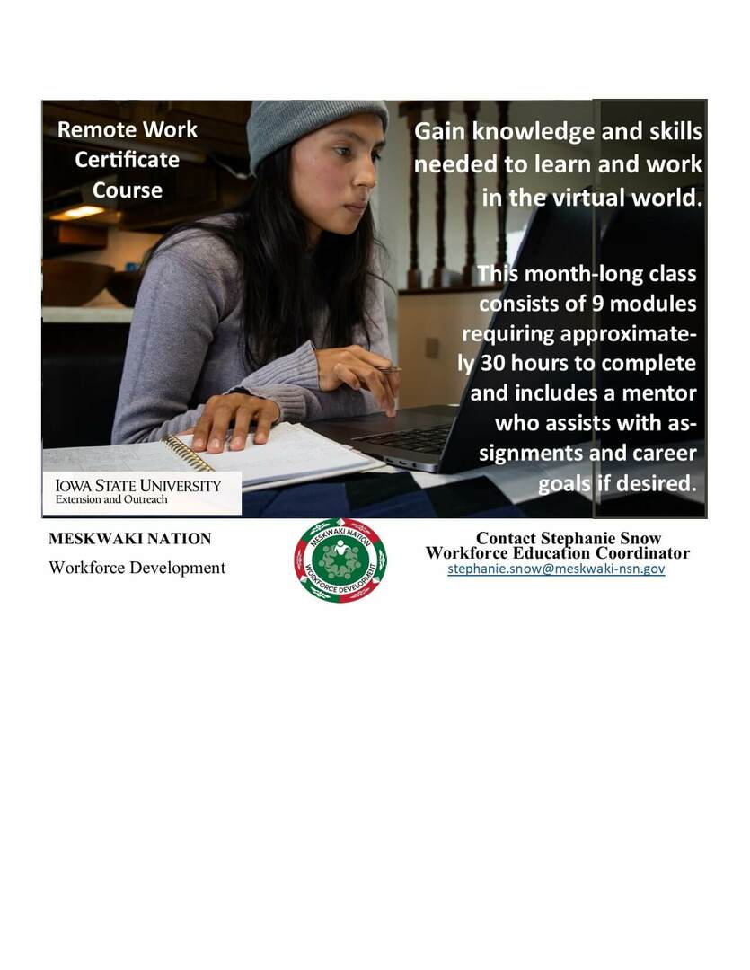 Workforce Development and ISU Extension and Outreach offer Remote Work Certificate Course