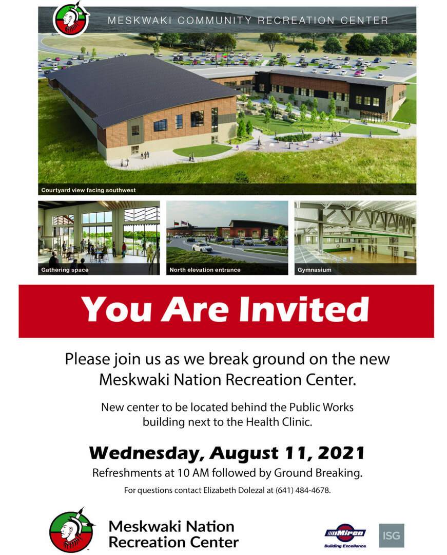 Meskwaki Nation Rec Center Groundbreaking Flyer