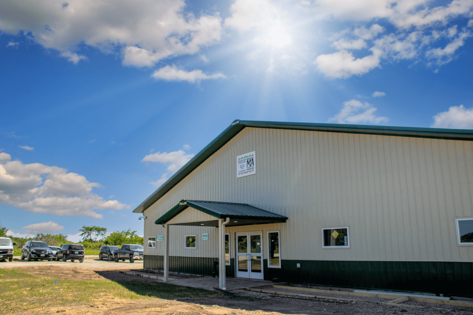 Side angle view of the apprenticeship building