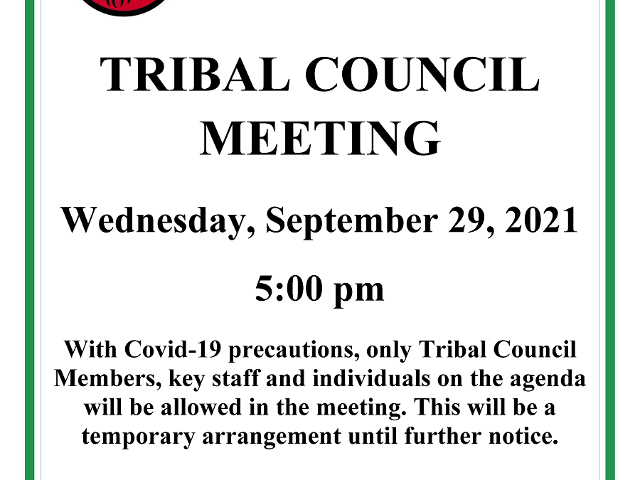 Tribal Council Meeting, September 29