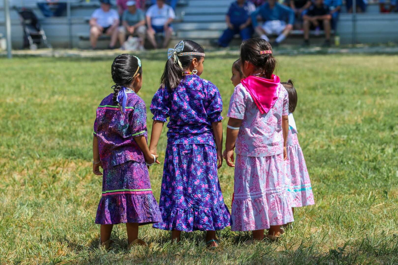 5 Children in Traditional Dress at Annual Meskwaki Nation Powwow