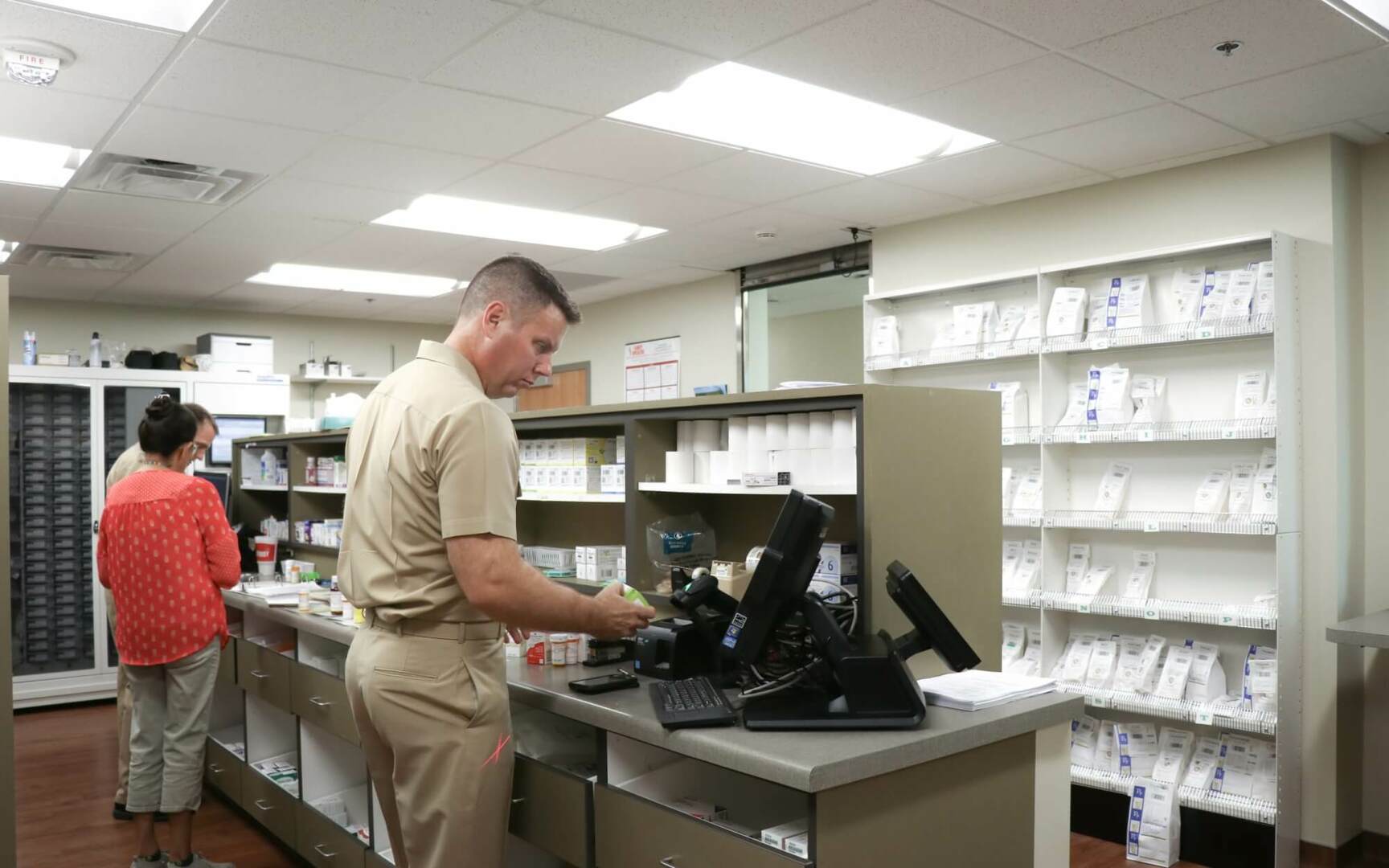 Pharmacist Filling Prescriptions at the Meskwaki Nation Pharmacy