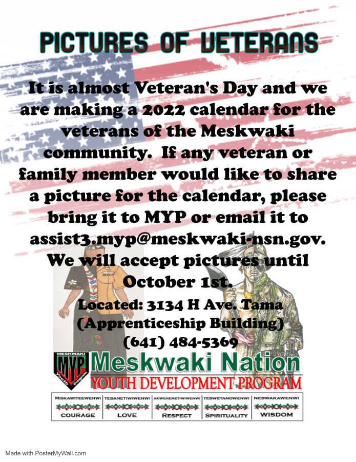 Picture submissions for 2022 Veteran’s Calendar