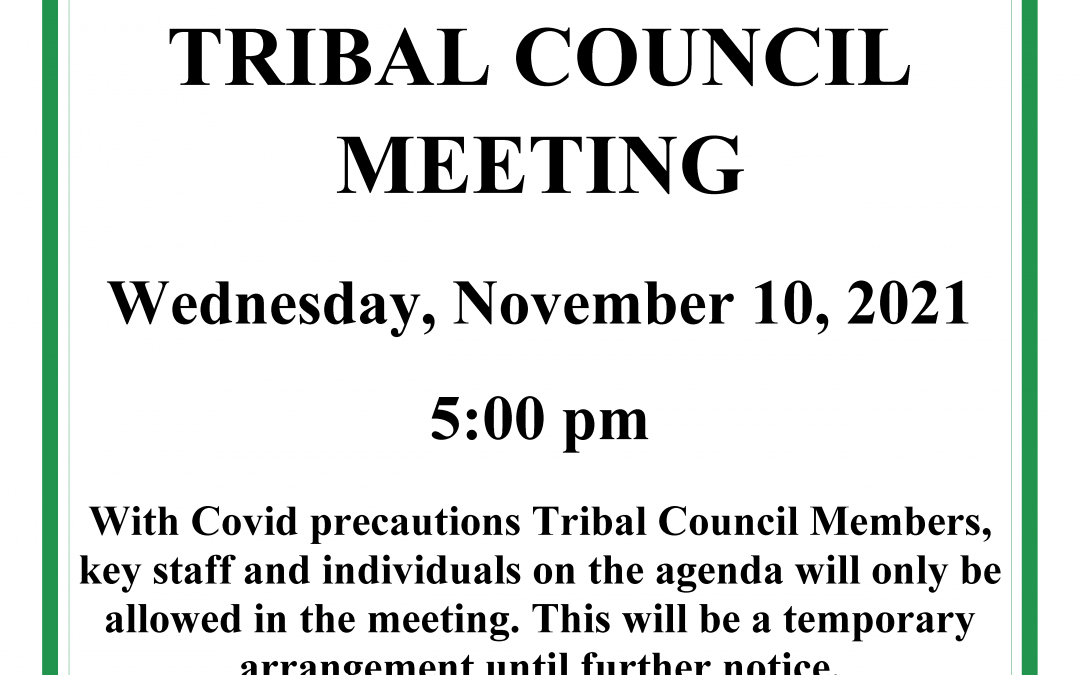 Tribal Council Meeting, November 10, 2021