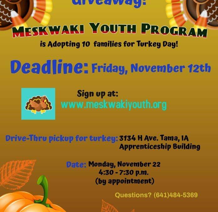 Meskwaki Youth Adopt-A-Family Turkey Giveaway