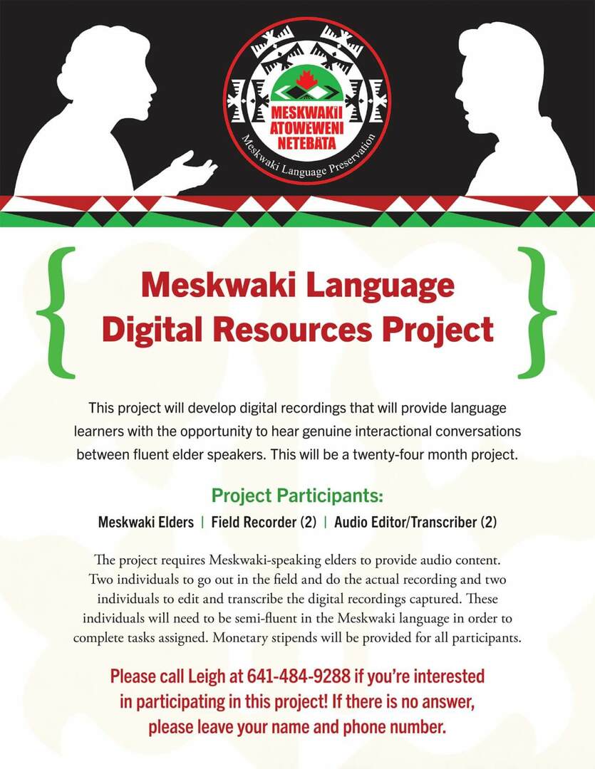 Meskwaki Language Resources Project | Meskwaki Nation