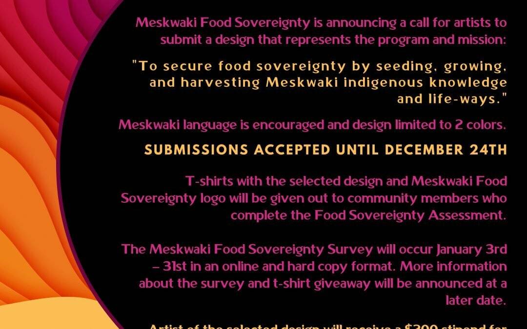 Meskwaki Food Sovereignty Call for Artists – Designs Wanted