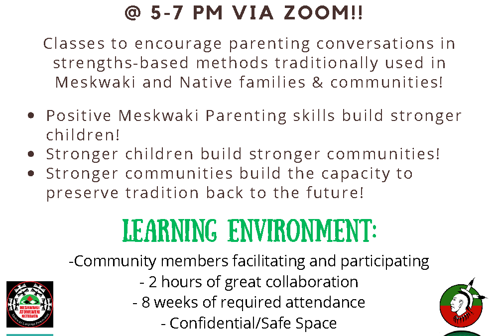 Positive Meskwaki NDN Parenting Classes to Begin April 6th!