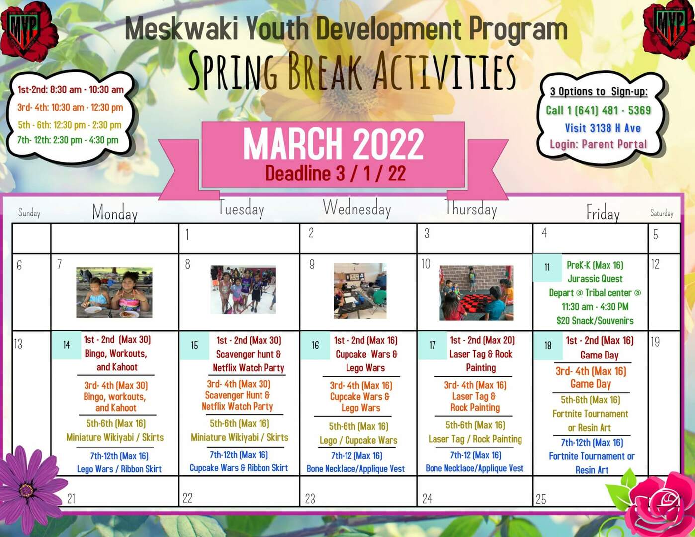 MYDP Spring Break Activities