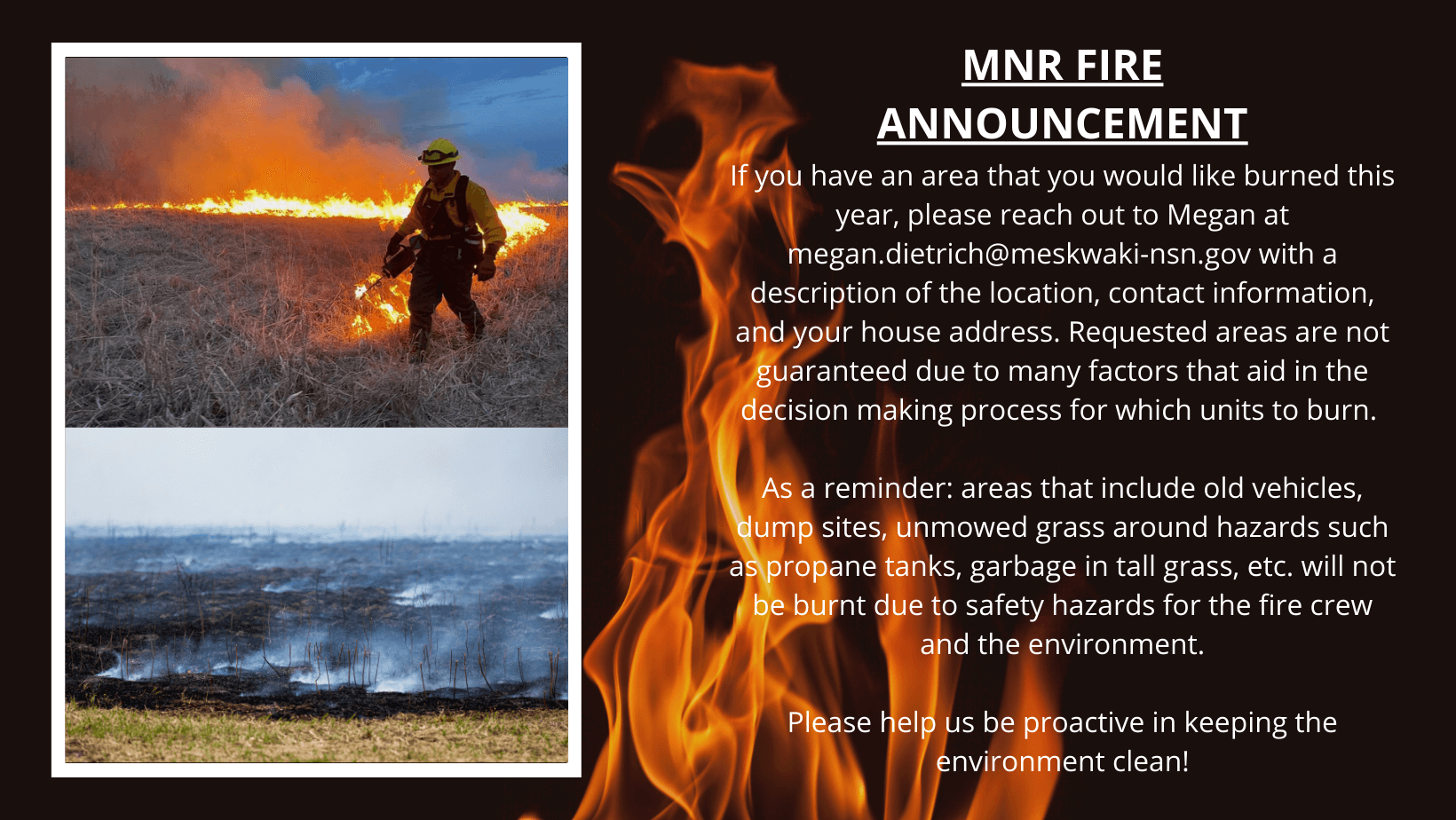 MNR Fire Announcement