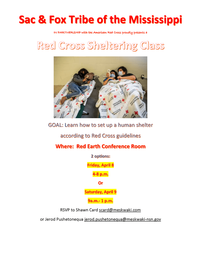 Red Cross Sheltering Class