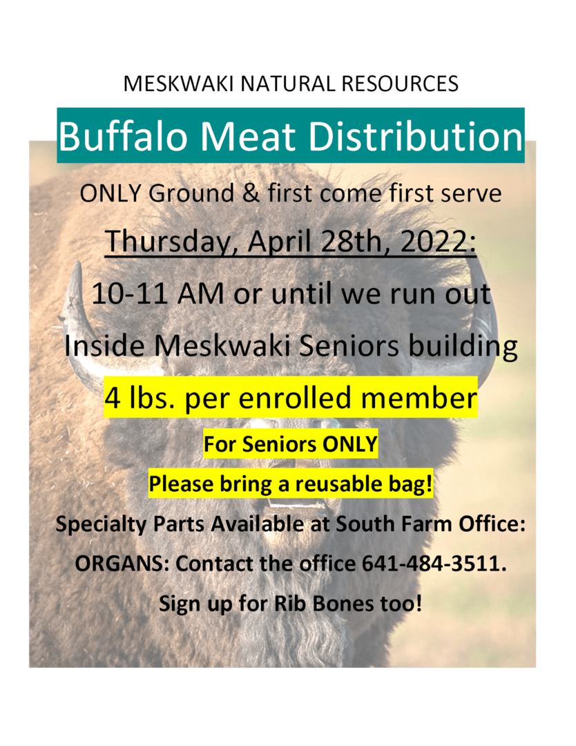 Buffalo Meat Distribution – Seniors Only