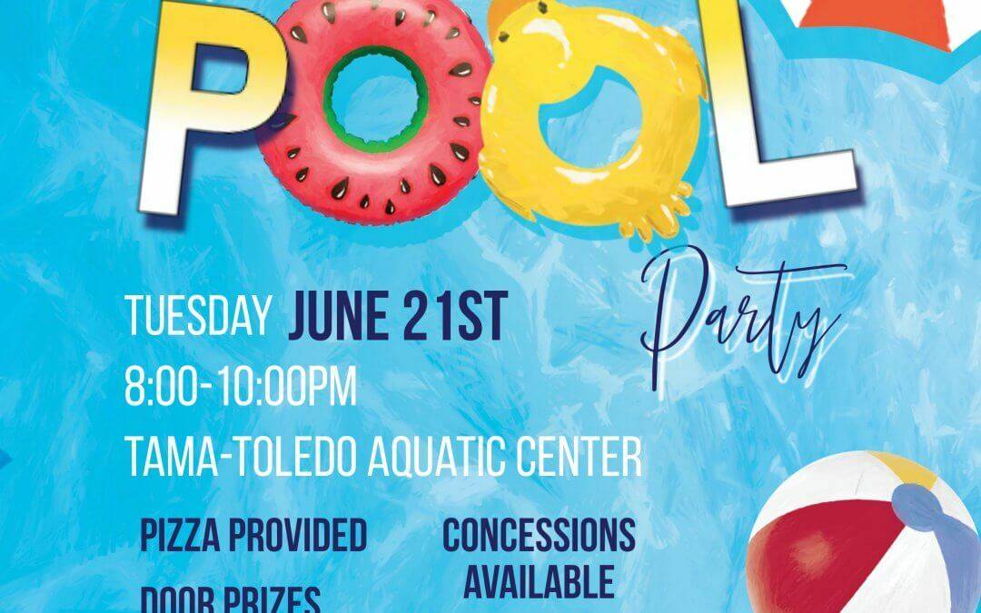 Pool Party to be held June 21st