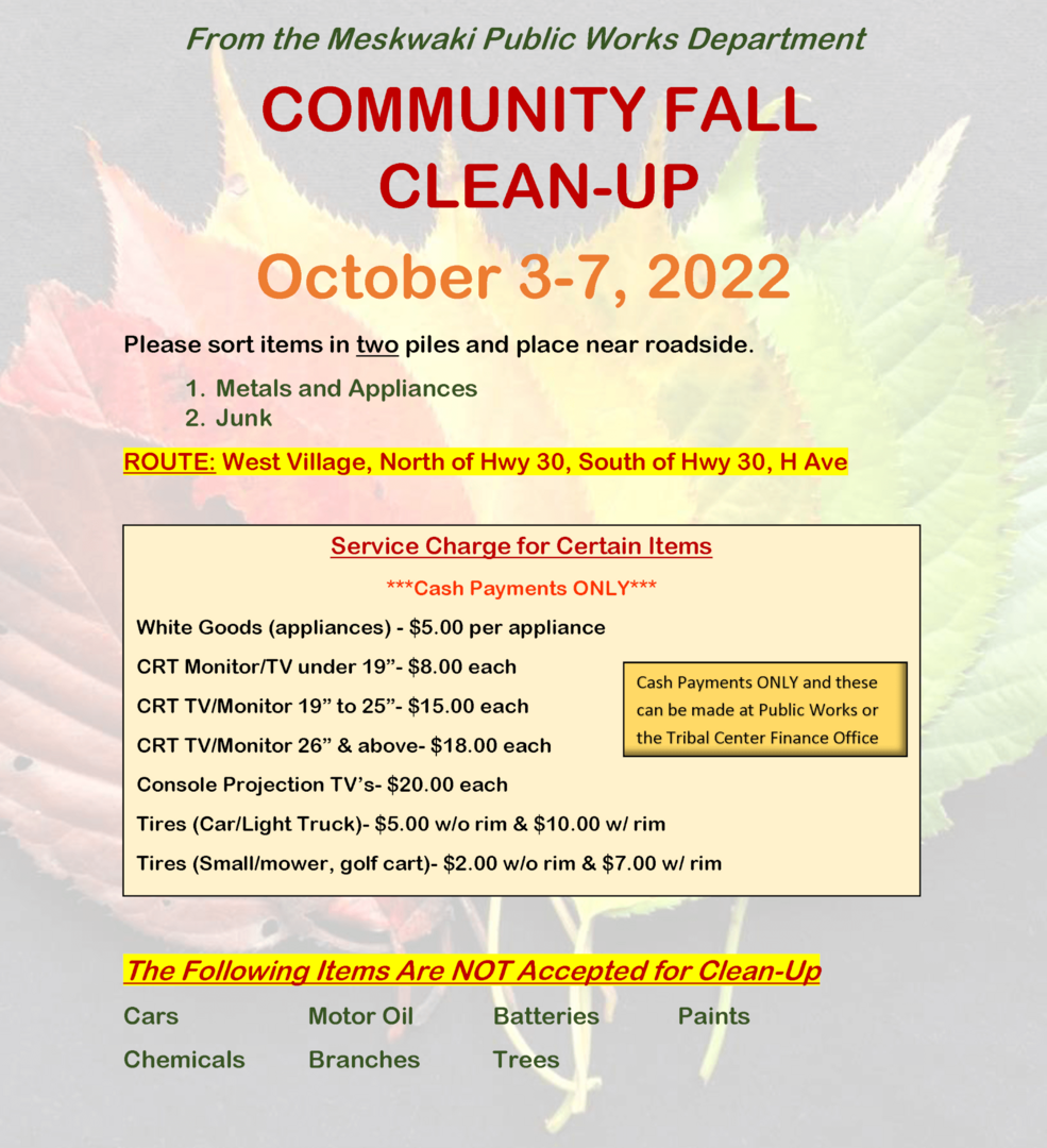 2022 Public Works Community Fall Clean-Up