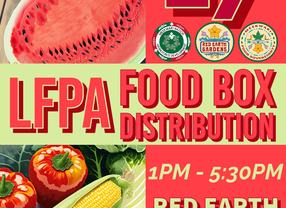 LFPA Food Distribution to be held on August 17 at Red Earth Gardens