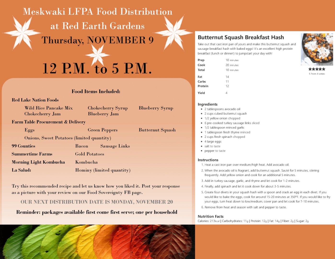 Meskwaki LFPA Food Distribution to be Held November 9, 2023